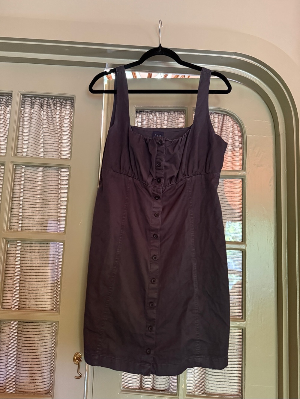 GAP Sleeveless Button-Front Black Mini Dress